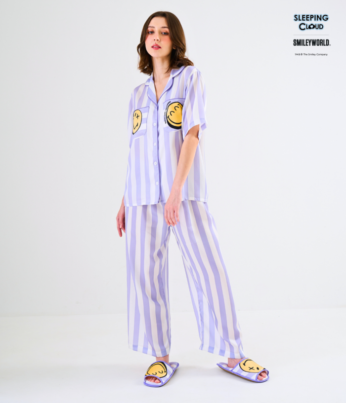 Smiley Collection Short sleeves + Pants : Purple - Image 2