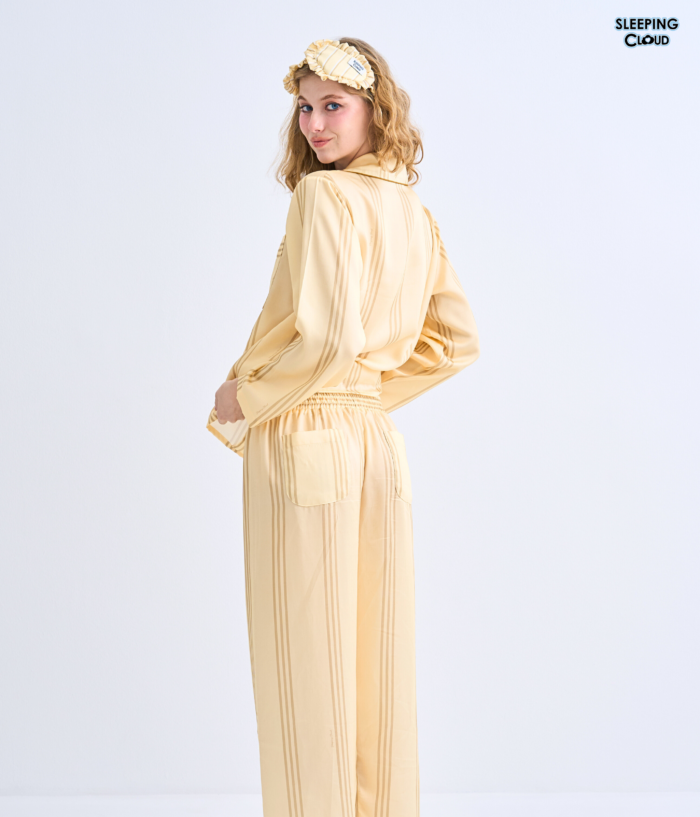 Make Up Your Day THREE STRIPE Long sleeves + Pants : Yellow - Image 5