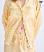 Make Up Your Day THREE STRIPE Long sleeves + Pants : Yellow - Image 4