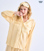 Make Up Your Day THREE STRIPE Long sleeves + Pants : Yellow - Image 3