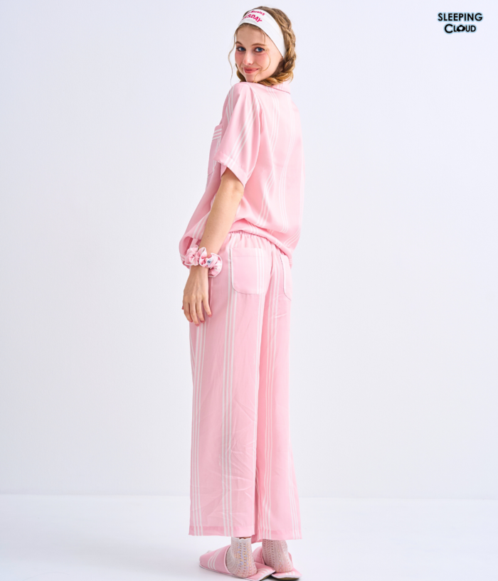 Make Up Your Day THREE STRIPE Short sleeves + Pants :  Pink - Image 3