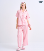 Make Up Your Day THREE STRIPE Short sleeves + Pants :  Pink
