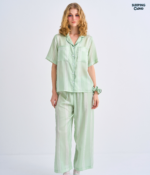 Make Up Your Day THREE STRIPE Short sleeves + Pants : Green