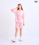 Make Up Your Day ONE STRIPE Short sleeves + Shorts : Pink
