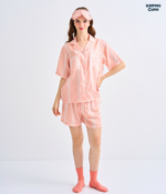 Make Up Your Day THREE STRIPE Short sleeves + Shorts : Orange - Image 2