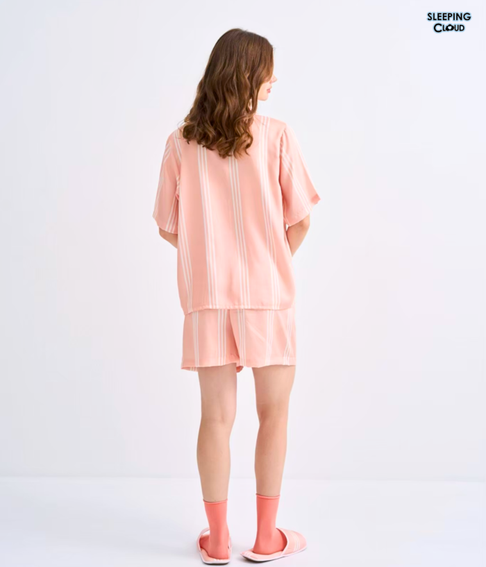 Make Up Your Day THREE STRIPE Short sleeves + Shorts : Orange - Image 6