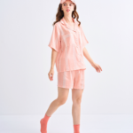 Make Up Your Day THREE STRIPE Short sleeves + Shorts : Orange