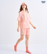 Make Up Your Day THREE STRIPE Short sleeves + Shorts : Orange