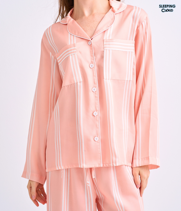 Make Up Your Day THREE STRIPE Long sleeves + Pants : Orange - Image 3