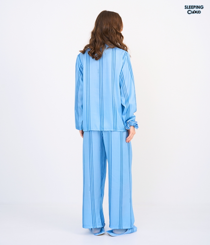Make Up Your Day THREE STRIPE Long sleeves + Pants : Blue - Image 5