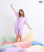 Make Up Your Day THREE STRIPE Short sleeves + Shorts : Purple - Image 3