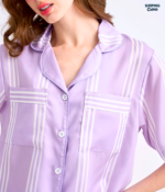 Make Up Your Day THREE STRIPE Short sleeves + Shorts : Purple - Image 2