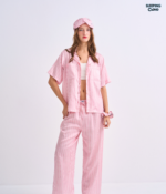 Make Up Your Day ONE STRIPE Short sleeves + Pants : Pink