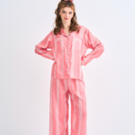 Make Up Your Day THREE STRIPE Long sleeves + Pants : Red