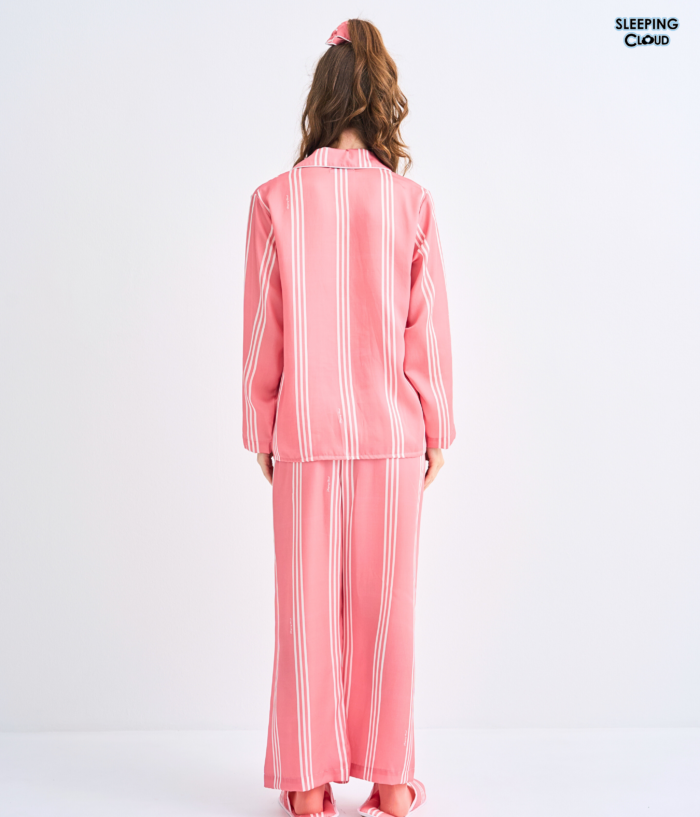 Make Up Your Day THREE STRIPE Long sleeves + Pants : Red - Image 6
