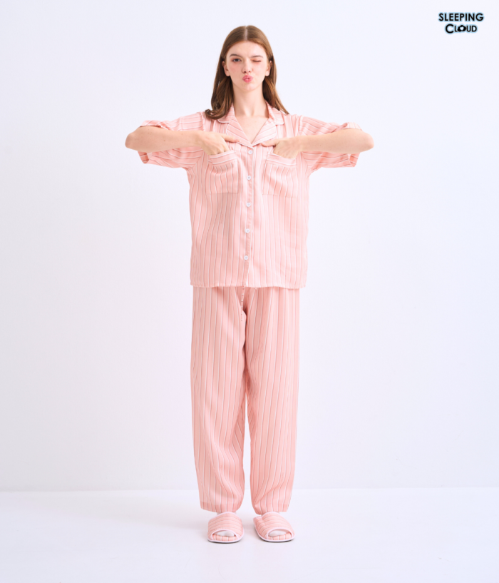 Make Up Your Day ONE STRIPE Short sleeves + Pants : Orange - Image 4