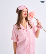 Make Up Your Day ONE STRIPE Short sleeves + Pants : Pink - Image 2
