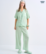 Make Up Your Day ONE STRIPE Short sleeves + Pants : Green - Image 4