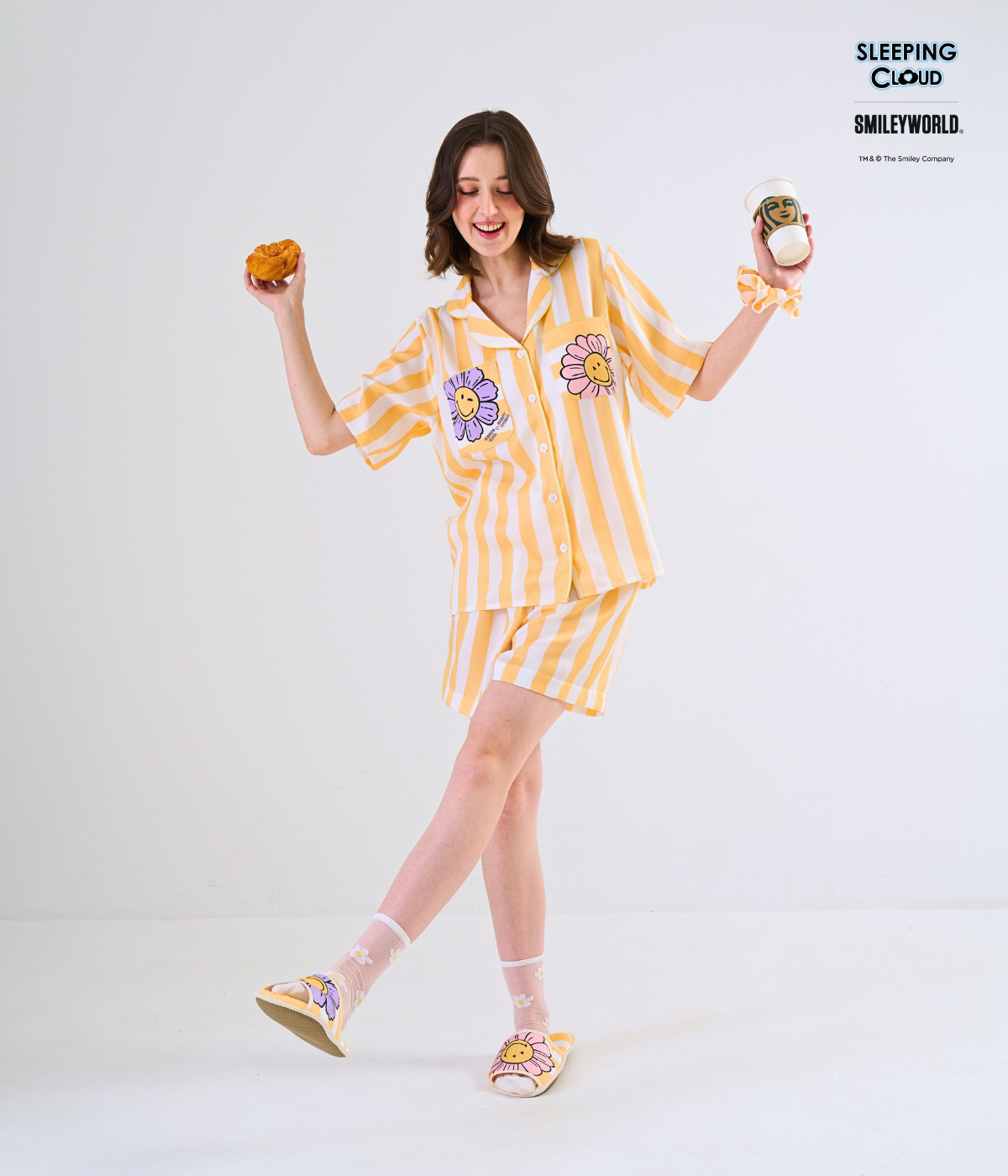 271 Smiley Collection Short sleeves + Shorts : Yellow - Image 1