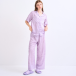Make Up Your Day ONE STRIPE Short sleeves + Pants : Purple