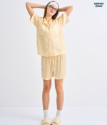 Make Up Your Day ONE STRIPE Short sleeves + Shorts : Yellow