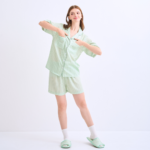Make Up Your Day ONE STRIPE Short sleeves + Shorts : Green