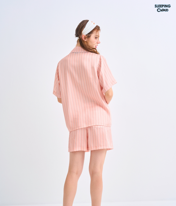 Make Up Your Day ONE STRIPE Short sleeves + Shorts : Orange - Image 5