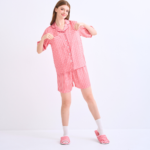 Make Up Your Day ONE STRIPE Short sleeves + Shorts : Red