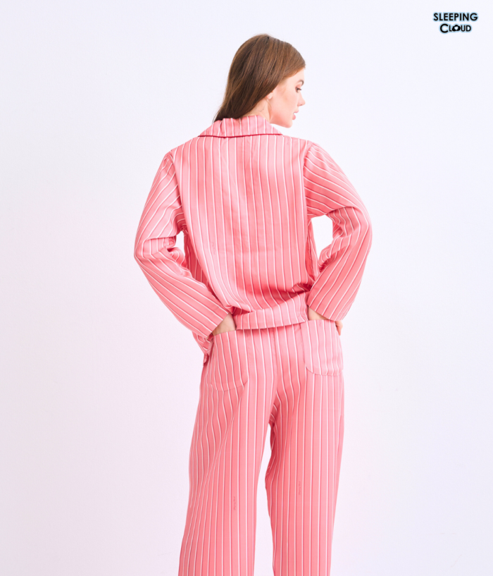 Make Up Your Day ONE STRIPE Long sleeves + Pants : Red - Image 3