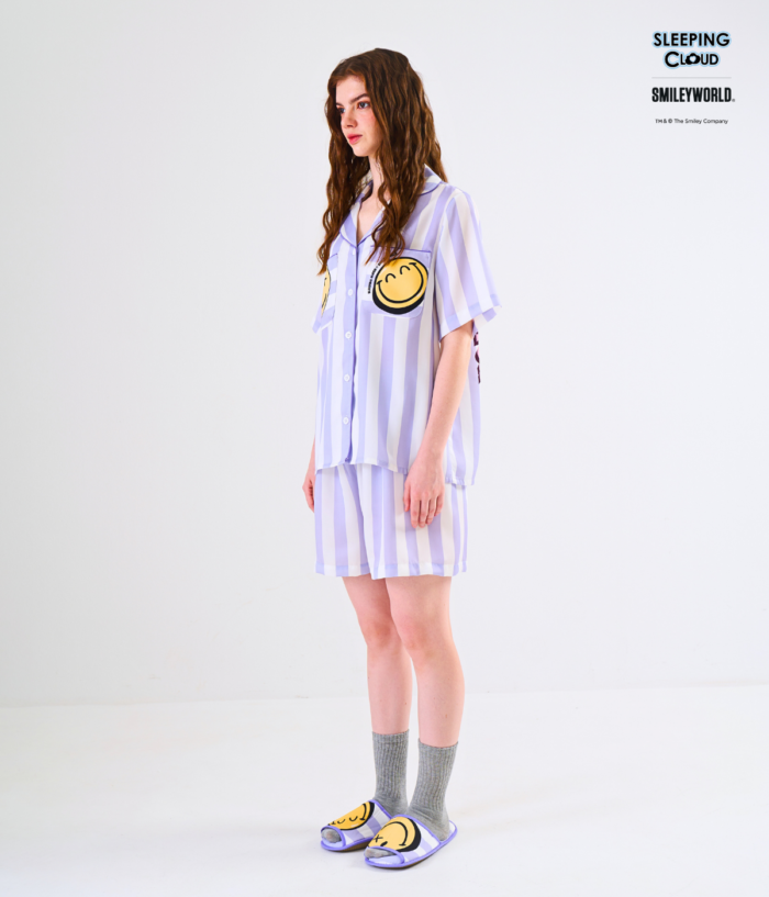 Smiley Collection Short sleeves + Shorts : Purple - Image 3