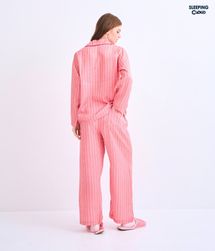 Make Up Your Day ONE STRIPE Long sleeves + Pants : Red - Image 4
