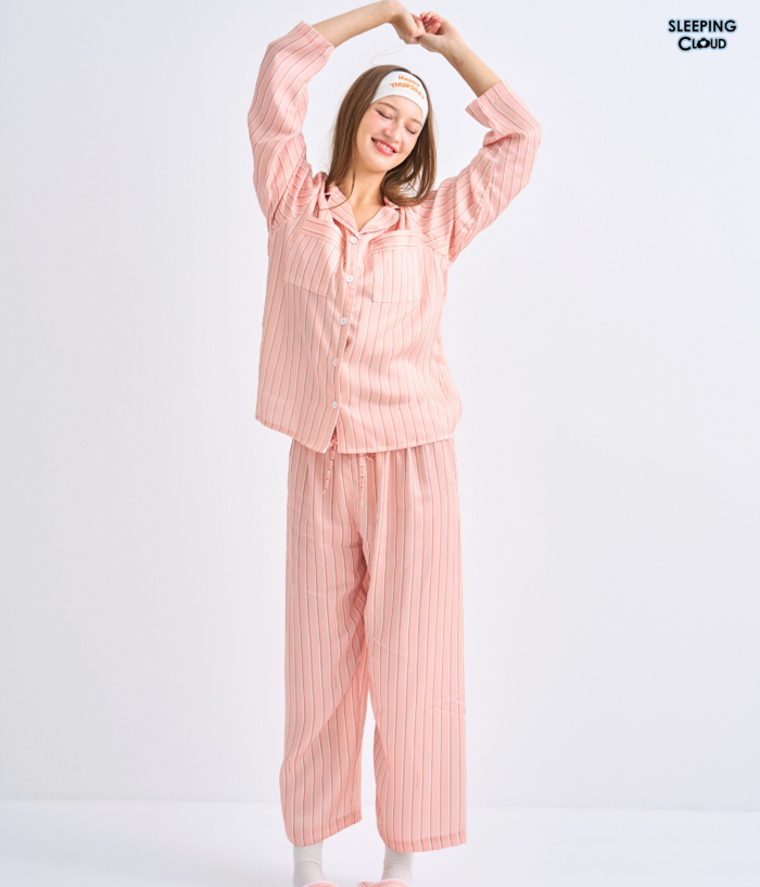 Make Up Your Day ONE STRIPE Long sleeves + Pants : Orange - Image 3