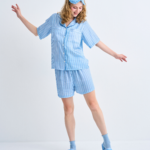 Make Up Your Day ONE STRIPE Short sleeves + Shorts : Blue