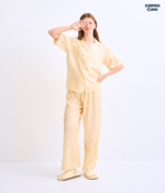 Make Up Your Day ONE STRIPE Short sleeves + Pants : Yellow