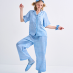 Make Up Your Day ONE STRIPE Short sleeves + Pants : Blue