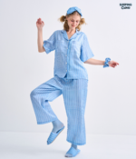 Make Up Your Day ONE STRIPE Short sleeves + Pants : Blue