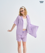 Make Up Your Day ONE STRIPE Short sleeves + Shorts : Purple - Image 4