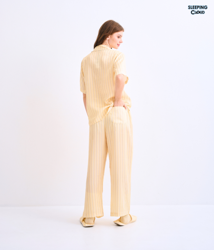 Make Up Your Day ONE STRIPE Short sleeves + Pants : Yellow - Image 3