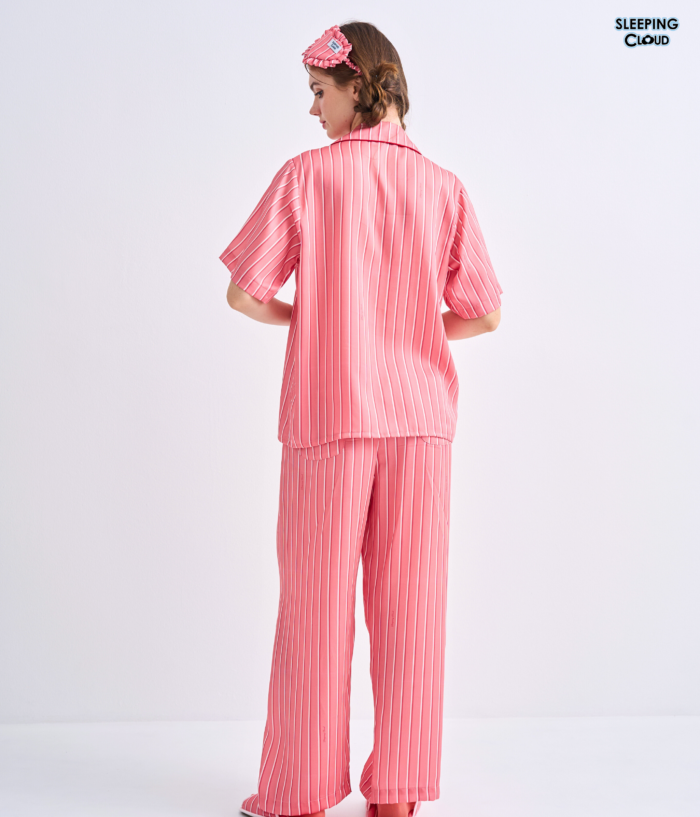 Make Up Your Day ONE STRIPE Short sleeves + Pants : Red - Image 4