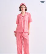 Make Up Your Day ONE STRIPE Short sleeves + Pants : Red - Image 3