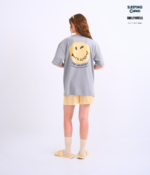 Braless T-Shirt set, Gray T-Shirt + Shorts : Yellow - Image 5