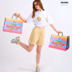 Braless T-Shirt set, White T-Shirt + Shorts : Yellow