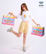 Braless T-Shirt set, White T-Shirt + Shorts : Yellow