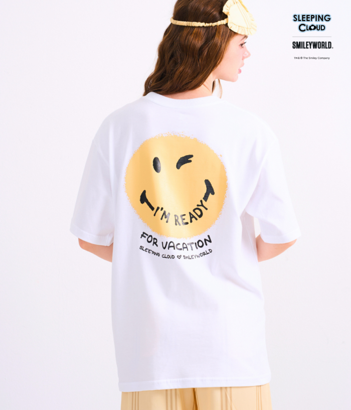Braless T-Shirt set, White T-Shirt + Pants : Yellow - Image 4