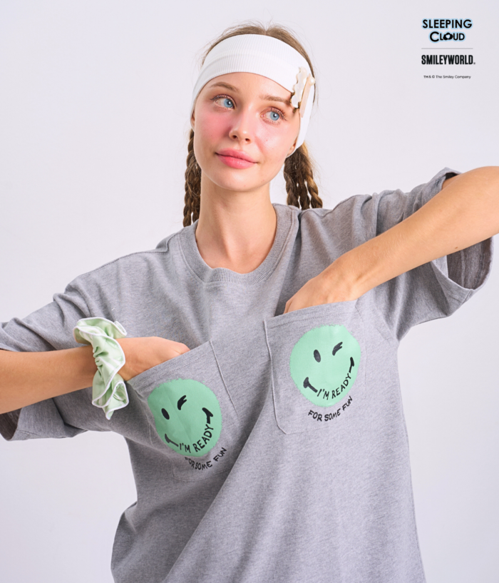 Braless T-Shirt set, Gray T-Shirt + Shorts : Green - Image 5