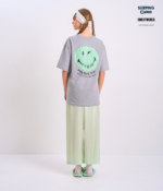 Braless T-Shirt set, Gray T-Shirt + Pants : Green - Image 3