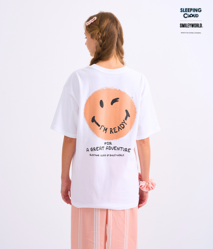 Braless T-Shirt set, White T-Shirt + Shorts : Orange - Image 2
