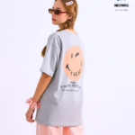 Braless T-Shirt set, Gray T-Shirt + Shorts : Orange