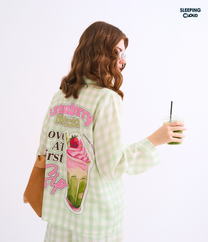 More Sweet Please, Long sleeves + Pants : Strawberry Matcha - Image 4