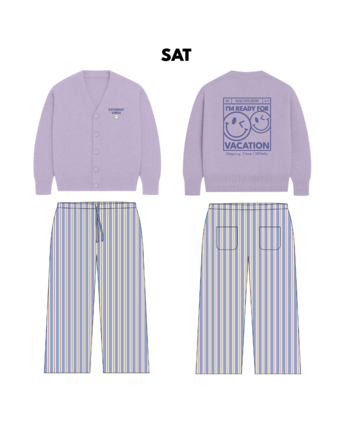 Travel-Ready PJs set I Cardigan + 100% Lyocell Pants  : S.W. Saturday - Image 2